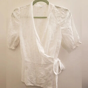Floral Wrap Blouse, Old Navy White Floral Eyelet
